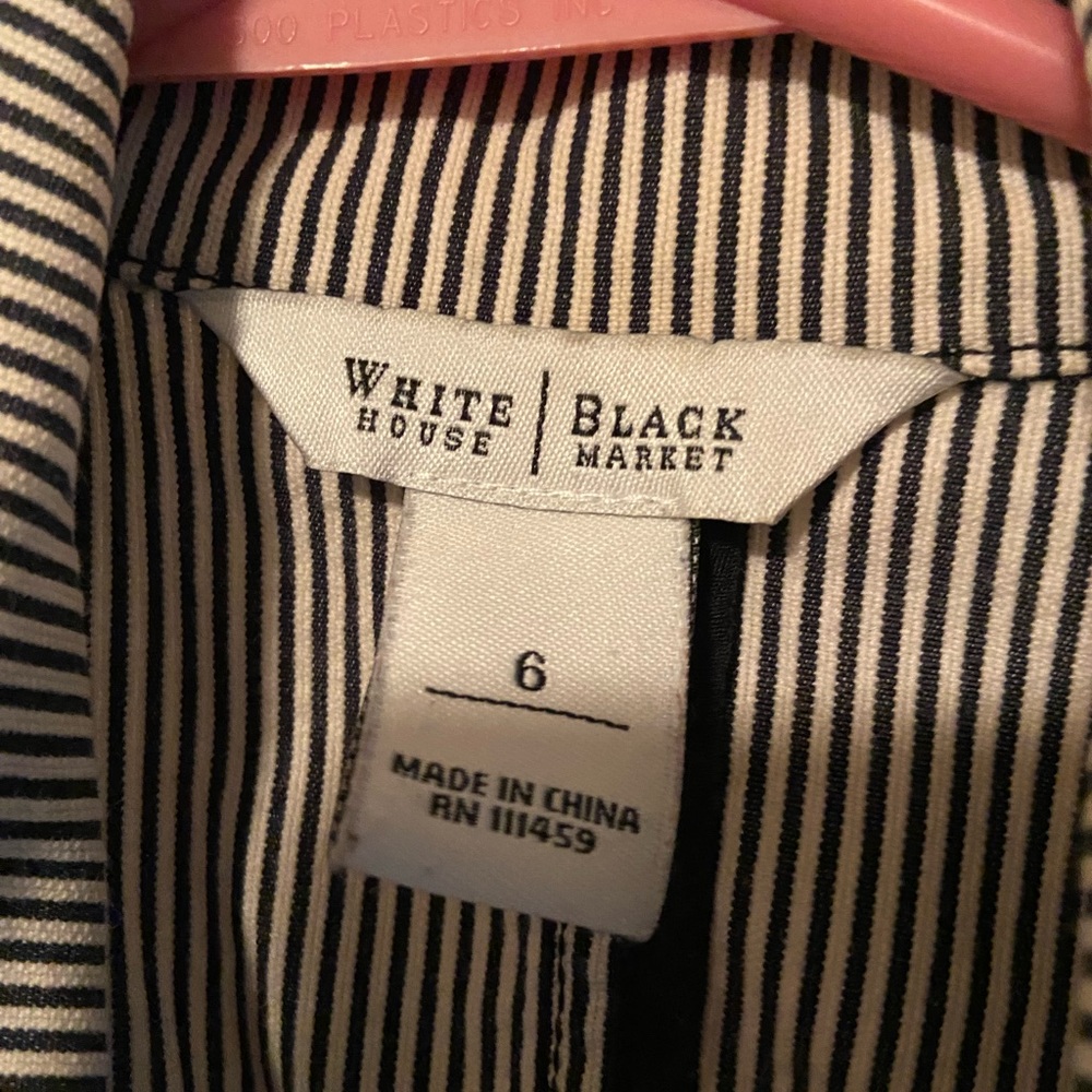 Black and white WHBM suit jacket with tie belt